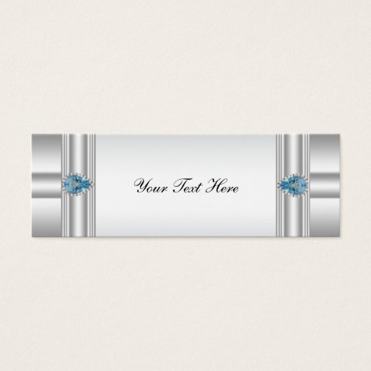 Elegant Blue Bomboniere Tags (Vorderseite)