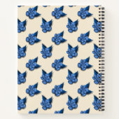 Elegant Blue Botanical Floral Pattern Notebook Vin Notizblock (Rückseite)