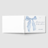 Elegant Blue Bow Baby Shower Gästebuch (Voll)