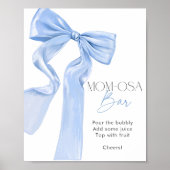 Elegant Blue Bow Baby Shower Momosa Bar Poster (Vorne)