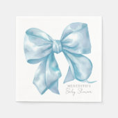Elegant Blue Bow Baby Shower Serviette (Vorderseite)