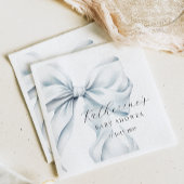 Elegant Blue Bow Baby Shower Serviette