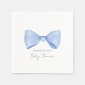Elegant Blue Bow Baby Shower Serviette (Vorderseite)