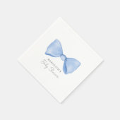 Elegant Blue Bow Baby Shower Serviette (Ecke)