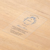 elegant blue bow | Baptism Acryleinladungen (Ablage )