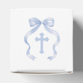 Elegant Blue Bow Baptism Cube Geschenkschachtel (Oben)