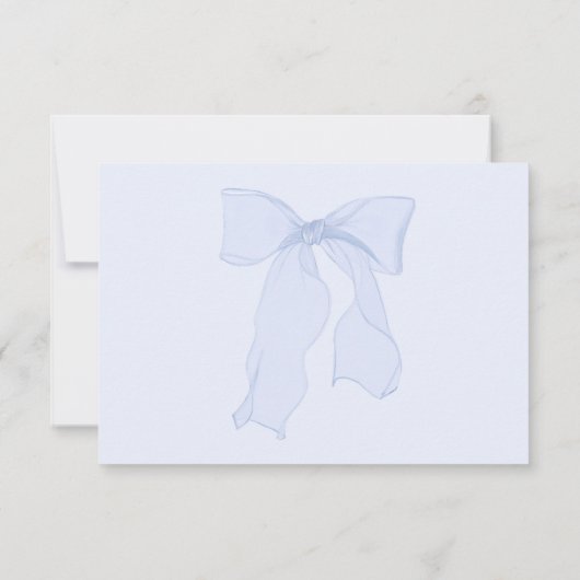 Elegant Blue Bow Birthday Dankeskarte (Rückseite)