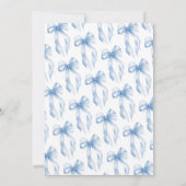 Elegant Blue Bow Boy Baby Shower Einladung (Rückseite)