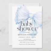 Elegant Blue Bow Boy Baby Shower Einladung (Vorderseite)
