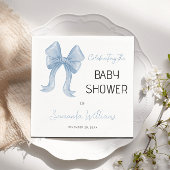 Elegant Blue Bow Boy Baby Shower Serviette