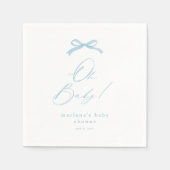 Elegant Blue Bow Boys Baby Shower Serviette (Vorderseite)