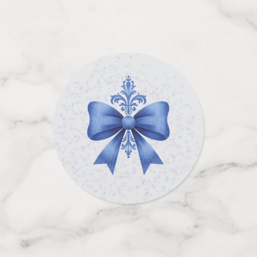 Elegant Blue Bow Bridal Shower Konfetti (Klein Vorderseite)