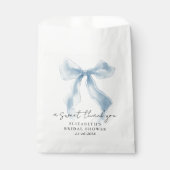 Elegant Blue Bow Bridal Shower Thank You Geschenktütchen (Vorderseite)