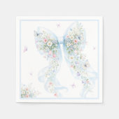 Elegant Blue Bow Butterfly Baby Shower Serviette (Vorderseite)