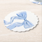 Elegant Blue Bow Coquette Untersetzer (angewinkelt)