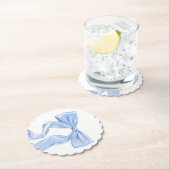 Elegant Blue Bow Coquette Untersetzer (Vor Ort)
