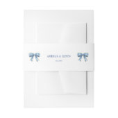 Elegant Blue Bow Engagement Party Invitation Einladungsbanderole (Vorderseite Beispiel)