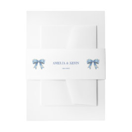 Elegant Blue Bow Engagement Party Invitation Einladungsbanderole