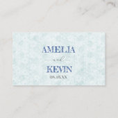 Elegant Blue Bow Engagement Party Invitation Platzkarte (Rückseite)