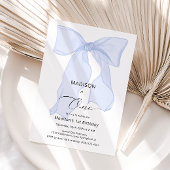 Elegant Blue Bow First Birthday Einladung