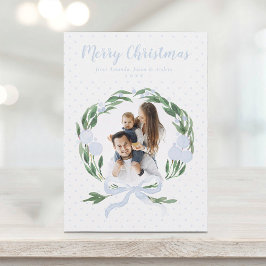 Elegant Blue Bow Garland Wreath Foto Weihnachten H