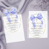 Elegant Blue Bow Gold Boy Dedication Transparent Acryleinladungen