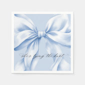 Elegant Blue Bow Paper Napkin Serviette (Vorderseite)