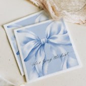Elegant Blue Bow Paper Napkin Serviette