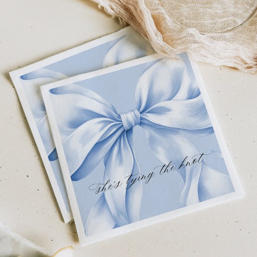 Elegant Blue Bow Paper Napkin Serviette