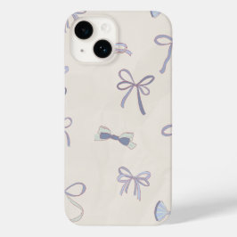 Elegant Blue Bow Pattern Case-Mate iPhone 14 Hülle