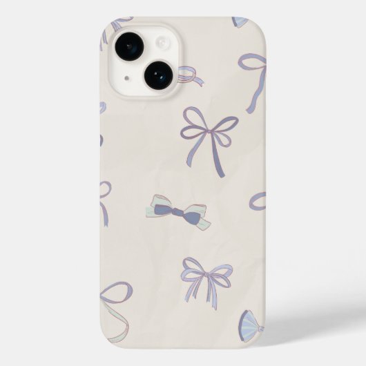 Elegant Blue Bow Pattern Case-Mate iPhone Hülle (Rückseite)