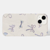 Elegant Blue Bow Pattern Case-Mate iPhone Hülle (Rückseite (Horizontal))