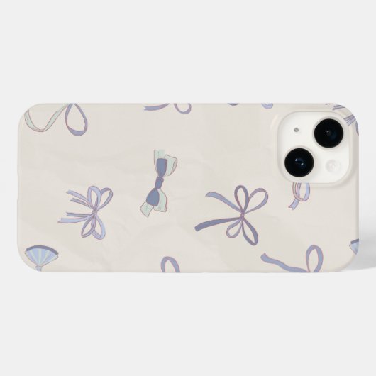 Elegant Blue Bow Pattern Case-Mate iPhone Hülle (Rückseite (Horizontal))