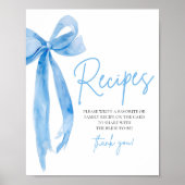 Elegant Blue Bow Sie bindet das Rezept der Knotenr Poster (Vorne)