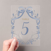 elegant blue bow table number acryleinladungen (Insitu (Handheld))