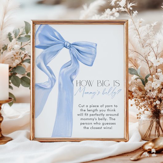 Elegant Blue Bow Wie groß ist Mommys Bauch Poster
