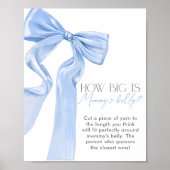 Elegant Blue Bow Wie groß ist Mommys Bauch Poster (Vorne)