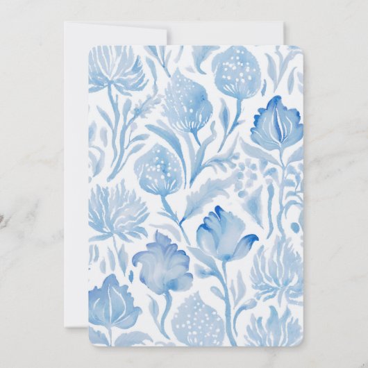 Elegant Blue Boy Taufen Christening Einladung (Rückseite)