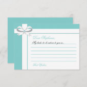 Elegant Blue Brautparty Hinweise Hinweiskarte (Vorne/Hinten)