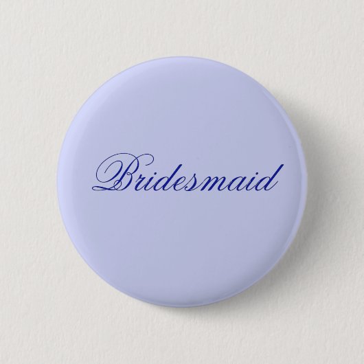 Elegant Blue Bridesmaid Button (Vorderseite)