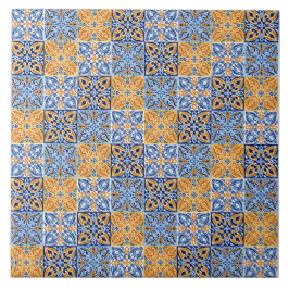 Elegant blue& brow yellow Italian  pattern  Fliese