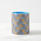 Elegant blue& brow yellow Italian  pattern  Tasse (Zentrum)