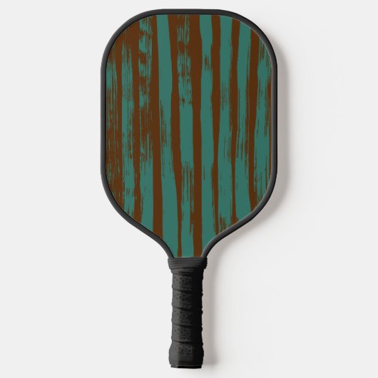 Elegant blue &brown abstract modern pattern pickleball schläger (Rückseite)