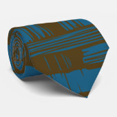 Elegant blue &brown abstract pattern krawatte (Gerollt)