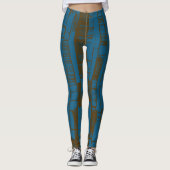 Elegant blue &brown abstract pattern  leggings (Vorderseite)