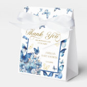 Elegant Blue Butterfly Baby in Bloom Vielen Dank Geschenkschachtel (Vorderseite)