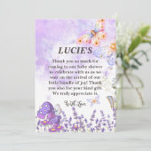 Elegant Blue Butterfly Baby Shower Danke Karte (Stehend Vorderseite)