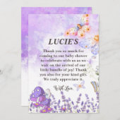 Elegant Blue Butterfly Baby Shower Danke Karte (Vorne/Hinten)