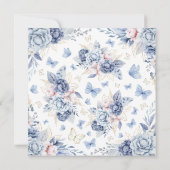 Elegant Blue Butterfly Boy Baby Shower Einladung (Rückseite)