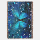 Elegant Blue Butterfly Decke (Vorderseite Vertikal)